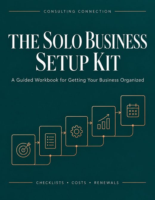 The Solo Business Setup Kit — a guided workbook for getting a business organized.